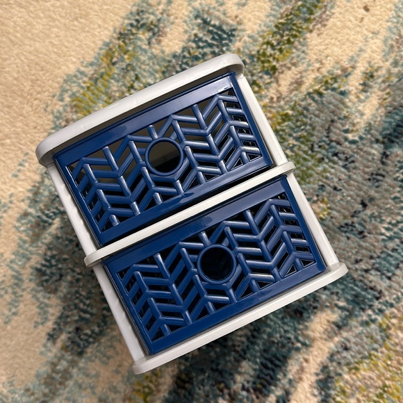 🗄️ Cute mini drawers. Blue and silver/gray. - Picture 1 of 16